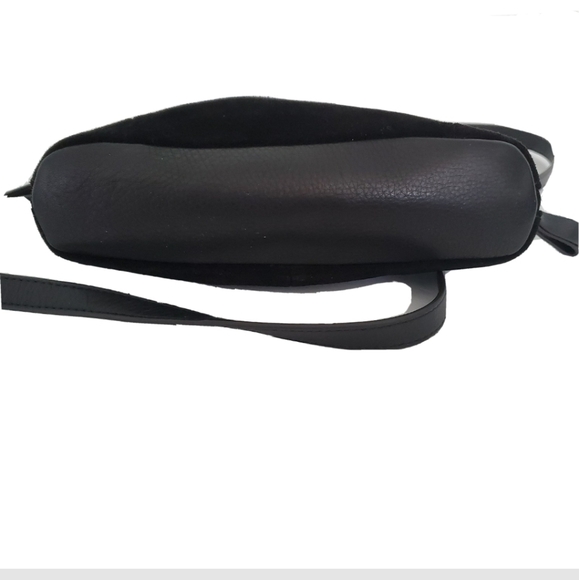 B. Makowsky Black Suede Leather Crossbody Bag - Picture 3 of 8